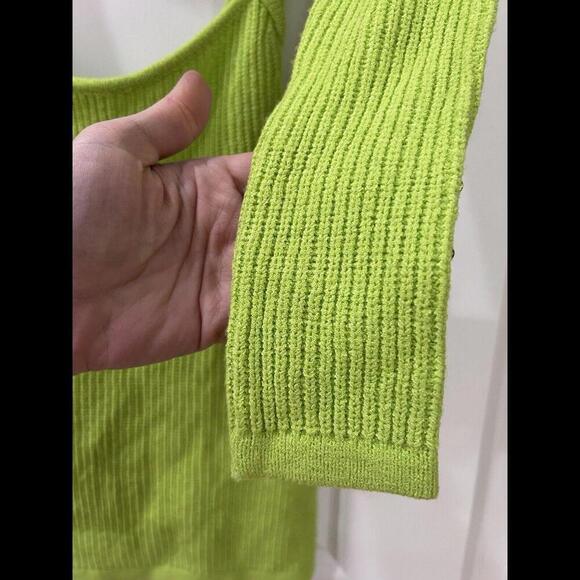 SER.O.YA Women’s Knit Bodycon Cut Out Mini Dress Small Green Long Sleeve Holiday - Picture 6 of 8